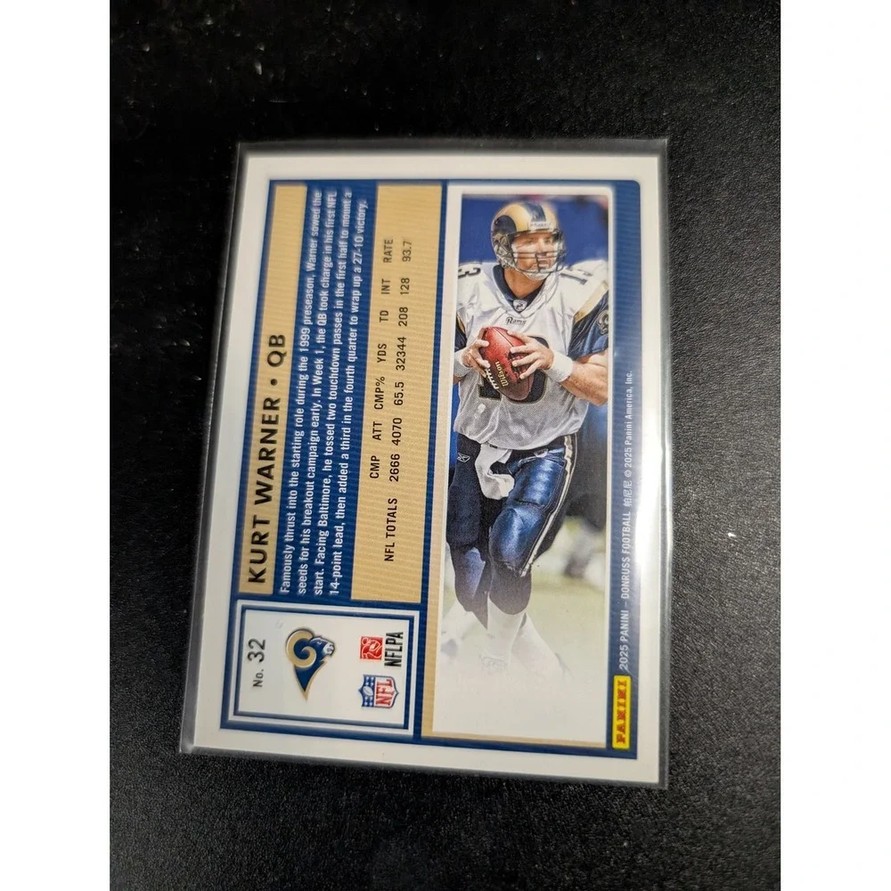 2025 Panini Donruss Football Kurt Warner St. Louis Rams Card No. 32 QB